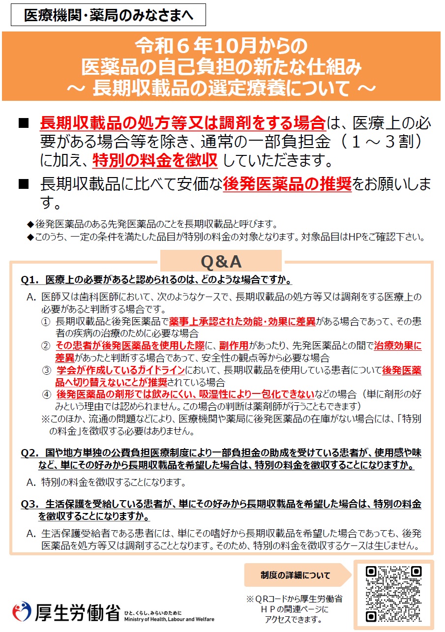 薬局における選定療養制度